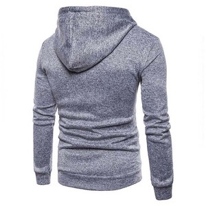 Sudadera con capucha personalizable bordada con cremallera lateral para hombre, ropa informal de invierno de lana de algodón transpirable ecológica - Product Image 2