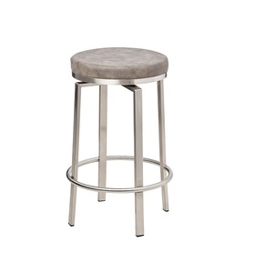 เก้าอี้เหล็กสแตนเลสทรงสูงเก้าอี้บาร์สไตล์โมเดิร์นพร้อมขาตั้ง - Product Image 1