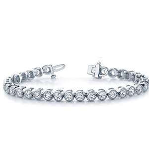 Brazalete de Tenis con Bisel Milgrain de Oro de 18K y Corte Redondo - Product Image 1