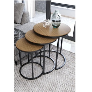 Table basse à cadre en métal de qualité supérieure avec dessus en bois ou décoration intérieure et approvisionnement en gros disponible en vrac - Product Image 1