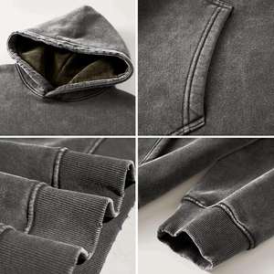 Sweat à capuche décontracté pour hommes de haute qualité 100% coton Sun Fade Design Acid Stone Print Respirant Distressed Hoodie - Product Image 4