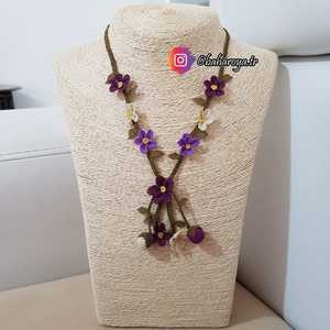 Collar moderno İğne Oyası Sunanın Bahçesi Kolye Mürdüm - Product Image 1