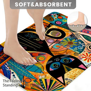 Custom Printed Absorbent <b>Bathroom</b> Rug <b>Set</b> for <b>Bathroom</b> Non-Slip Shower Curtain Bath <b>Mat</b> - Product Image 3