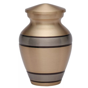 Best Quality Handmade Metal Cremation Urns with Silver Embossed Double Stripes Urns Funeral Supplies Memorial <b>Ashes</b> Storage Jar - Product Image 6