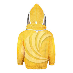 Yellow Lightweight & Breathable Beekeeping Safety Jacket Beekeeper Protection With Round Veil For Hot Weather - Product Image 5