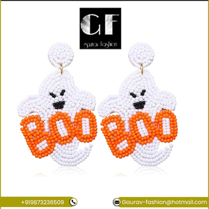 Vente en gros de boucles d'oreilles pendantes tendance crâne citrouille plaqué or accessoires de noël pour costume d'halloween acheter maintenant à bas prix - Product Image 2