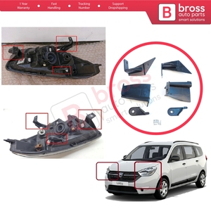 Support de fixation de phare BHL520+BHL521, kit de réparation avec languettes gauche et droite pour Dacia Lodgy Dokker 2012-Actuel 260607950R 260102414R - Product Image 6