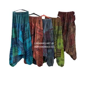 กางเกงฮาเร็มผ้าฝ้ายเย็บปะติดปะต่อกัน ชุดนอนฮาเร็ม ชุดนอนผ้าฝ้ายเย็บปะติดปะต่อกัน ชุดนอนผ้าฝ้ายเนปาล ชุดนอนเย็บปะติดปะต่อกัน กางเกงโบฮีเมียน - Product Image 1