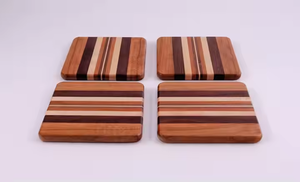 Posavasos de madera ecológicos clásicos con diseño suave y confiable de Crescent Crafts - Product Image 2
