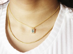 Collier octogone en topaze bleue: pendentif en argent sterling avec pierres précieuses, pierre de naissance de décembre - Product Image 4