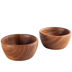 Glowin fashion Grand bol en bois naturel gratuit fabriqué à la main en bois sans danger pour les aliments Cuisine moderne Grand bol en bois - Product Image 5