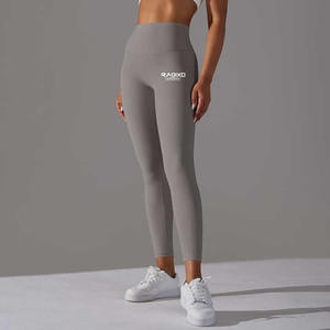 Pantalones cortos de yoga para gimnasio sin costuras de cintura alta para mujer, pantalones cortos de entrenamiento ajustados con logotipo personalizado de catión, cintura elástica sólida - Product Image 2