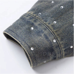 Wholesale Custom Logo Cotton Made Men <b>Rhinestone</b> <b>Jacket</b> Breathable Outdoor Use Men <b>Rhinestone</b> <b>Jacket</b> - Product Image 5