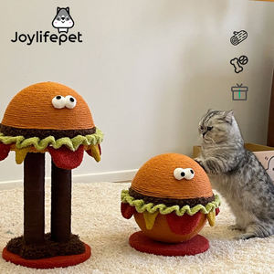 TOLEA Cute Cat Toy New Fun Burger Color Cuerda de cáñamo Columna resistente al desgaste para aliviar el estrés en stock para venta al por mayor - Product Image 1