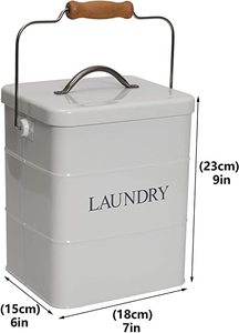 Stylish Galvanised Metal <b>Laundry</b> Storage Container <b>With</b> <b>Lid</b> And Handle Durable <b>Bin</b> Perfect For Home And Daily Organization - Product Image 4