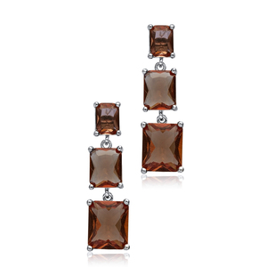 Rectangle Sultanite Stone Cluster <b>Earrings</b> Wholesale Handmade 925 Silver Sterling Jewelry - Product Image 3