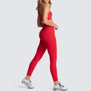 Ensemble de yoga écologique de haute qualité motif solide 1 pièce avec fermeture à la taille élastique vêtements de fitness en gros - Product Image 5