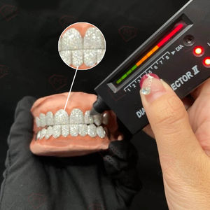 Роскошный хип-хоп Grillz алмазные зубы супер Замороженные Vvs <span class=keywords><strong>Moissanite</strong></span> позолоченный 925 стерлингового серебра изготовленный на заказ <span class=keywords><strong>Moissanite</strong></span> Grillz - Product Image 5