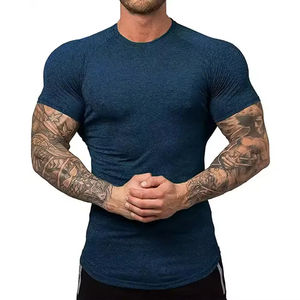 Camisas de entrenamiento para hombre, camisetas de manga corta para gimnasio que absorben la humedad para correr, camiseta de trabajo informal atlética para hombres - Product Image 5
