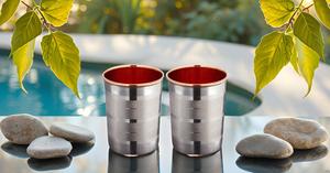 Gobelet en cuivre de luxe moderne gobelet en verre à eau jetable écologique cuivre en acier pour les prestations de santé - Product Image 6