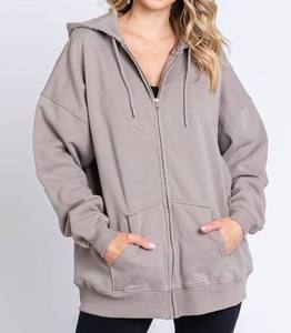 Venta al por mayor Top Trending Custom Fashionwear Pullovers French Terry manga larga Oversize Print Hoodies y sudaderas para mujeres - Product Image 5