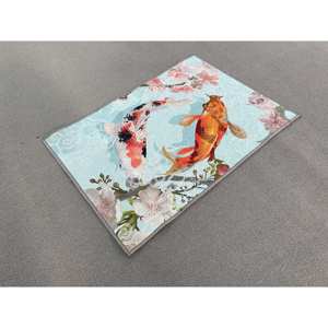 Tapis japonais à motif de poissons Koi, Tapis Koi, Tapis abstrait, Tapis animaliers, Tapis décoratif, Tapis en chenille - Product Image 1