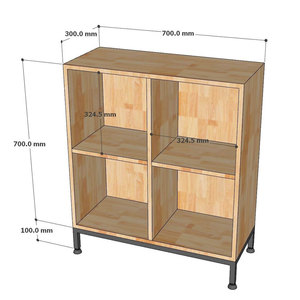 Archivador de Oficina Minimalista de Madera de Caucho THS68066 70x70x30cm Independiente para Oficina, Taller, Almacén, Gimnasio, Almacenamiento de Archivos - Product Image 5