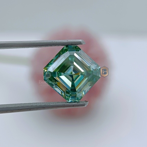 Corte cuadrado verde 1.0ct Moissanite Diamante suelto Certificado Hecho a mano 20.0ct Joyería Diseño cortado a mano - Product Image 3