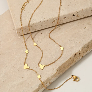 Estilo moderno Estilo simple Forma de corazón 16K Chapado en oro blanco Chapado en oro Pulseras chapadas en oro Collar tobillera - Product Image 2