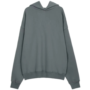 Sudadera con Capucha para Hombre, de Algodón Grueso, con Bordado Ecológico, Color Sólido, Cálida, Holgada, con Hombros Caídos - Product Image 4