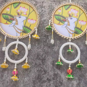 Traditional Pichwai Cow Hanging for Indian Decorative <b>Wall</b> and Home Door Hanging Wedding Diwali Eid Decoration Housewarming Gift - Product Image 1