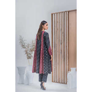 Conjunto de Falda y Pantalón de Viscosa Negra con Estampado de Sarga para Uso Diario de Mujer, Hecho de Tela Crepé - Product Image 5