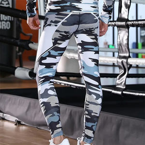 Pantalones de compresión para hombre, elásticos, para correr, gimnasio, pantalones ajustados de secado rápido con diseño y tamaño impresos personalizados - Product Image 2