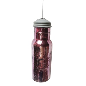 Bougeoirs votifs en verre faits à la main de qualité du fournisseur indien bouteille forme couvercle en métal Logo personnalisé décoration de la maison noël - Product Image 2
