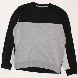 Sudadera con cuello redondo de bloque de color de doble tono para hombre, Top de lana básico de mezcla de algodón holgado para impresión Digital de invierno - Product Image 4