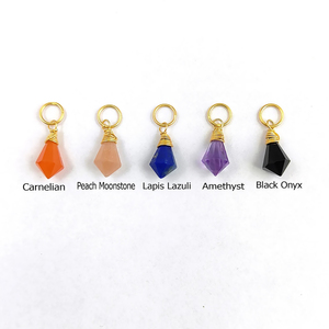 Alambre envuelto cornalina piedra preciosa facetada gota encanto colgante DIY hecho a mano encantos joyería encantos únicos - Product Image 4