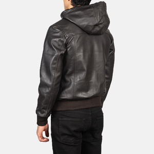 Men's New Fashion Casual Wear Leather <b>Jacket</b> Solid Color Comfortable Streetwear with Front Logo - Product Image 5