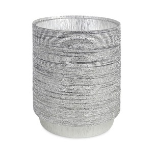 Boardwalk 48 Oz. Disposable Aluminum <b>Foil</b> To-Go <b>Containers</b> 9 In. Diameter X 1.66 In. Round Silver-500/Carton - Product Image 4