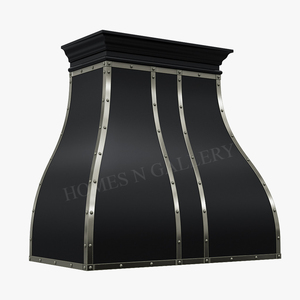 Support mural personnalisé ou standard cuivre martelé noir métal mat fait à la main en acier inoxydable cuisine ménage hotte cheminée - Product Image 1