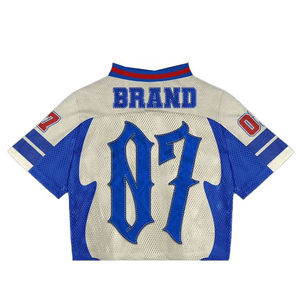 ชุดเสื้อเจอร์ซีย์อเมริกันฟุตบอลแบบสั่งทำพิเศษ ผ้าสแปนเด็กซ์/ผ้าฝ้าย/ใยไผ่ ระบายอากาศได้ดี ทรงโอเวอร์ไซส์ ทรงบ็อกซี่ แขนสั้น พิมพ์ลายแบบซับลิเมชั่น - Product Image 2