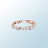 Elegante pulsera redonda de tannis en tono blanco, certificada por IGI, pieza de joyería con diseño atemporal y un atractivo refinado.