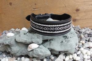 Collier de chien en cuir confortable de luxe pour l'entraînement motif solide dentelle Rivet décor boucle fermeture logo de marque personnalisé marche - Product Image 2