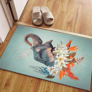 Elephant Printed Rug - Modern <b>Abstract</b> <b>Animal</b> <b>Art</b> Entryway Office,With Pile Soft Rug - Product Image 4