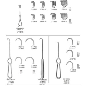 Retractor Quirúrgico de Acero Inoxidable Volkmann Bone Hook Blunt de 21.5 cm con Puntas Afiladas y Roma, Juego de Instrumentos Manuales - Product Image 6