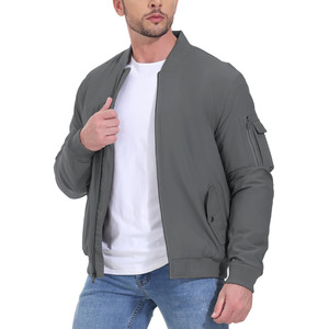 Chaquetas universitarias para hombre con logotipo personalizado de alta calidad, abrigo informal Unisex, chaqueta de béisbol de Color sólido para hombre con bolsillo - Product Image 1