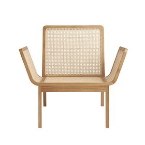 Silla de salón de madera de teca maciza hecha a mano, asiento de ratán natural tejido, respaldo, cojín a prueba de sol incluido para apartamento al aire libre, ocio - Product Image 5