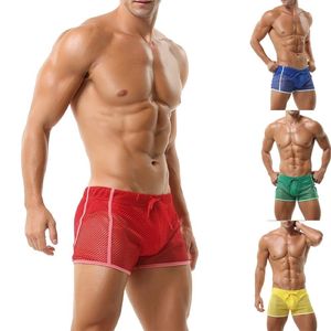 Pantalones cortos deportivos con logotipo personalizado de secado rápido, transpirables, sexis, para entrenamiento físico en la playa, informales, de poliéster, para hombre, de malla - Product Image 6