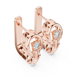 Boucles d'oreilles pour femme, cadeau d'anniversaire, en or jaune 14 carats avec diamants taille ronde, bijoux fins élégants certifiés de luxe pour mariée - Product Image 4