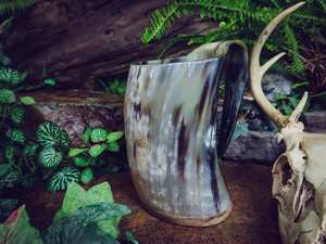 Rustic Artisan Horn Mug, Handcrafted Natural Eco-Friendly Drinkware, Durable Stylish Cup, Perfect for Coffee, Tea, <b>Whisky</b>, - Product Image 6