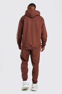 Ensemble de survêtement pour homme de haute qualité, lavage à l'acide, streetwear personnalisé, imprimé, taille plus, sweat-shirt à capuche et pantalon de survêtement - Product Image 2